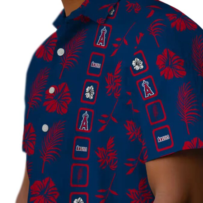 Los Angeles Angels Blue Floral Hawaiian Shirt - Tropical Fan Shirt for Summer