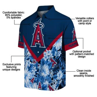 Los Angeles Angels Custom Name Hawaiian Shirt - Floral Chevron Summer Edition