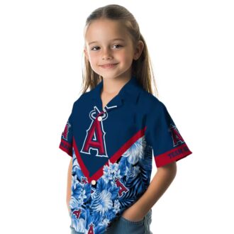Los Angeles Angels Custom Name Hawaiian Shirt - Floral Chevron Summer Edition