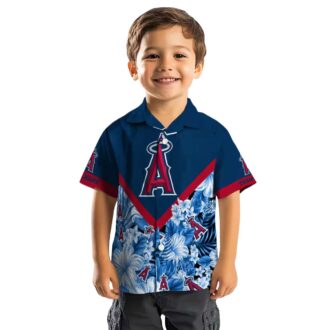 Los Angeles Angels Custom Name Hawaiian Shirt - Floral Chevron Summer Edition