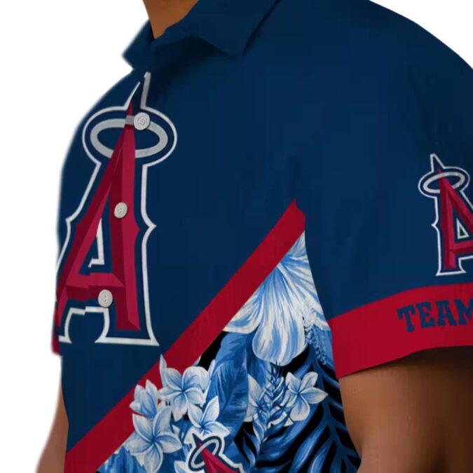 Los Angeles Angels Custom Name Hawaiian Shirt - Floral Chevron Summer Edition