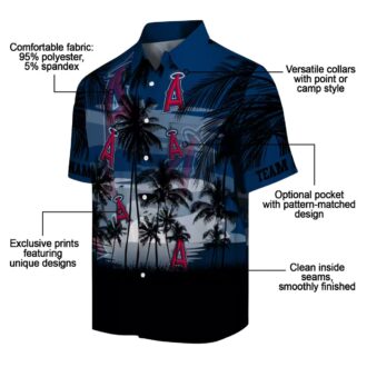 Los Angeles Angels Custom Tropical Botanical Hawaiian Shirt - Blue White Beach Style for Men