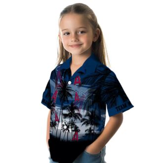 Los Angeles Angels Custom Tropical Botanical Hawaiian Shirt - Blue White Beach Style for Men