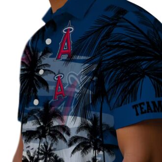 Los Angeles Angels Custom Tropical Botanical Hawaiian Shirt - Blue White Beach Style for Men