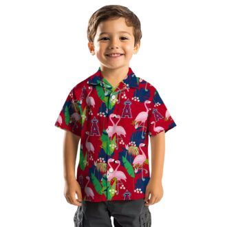 Los Angeles Angels Flamingo Foliage Hawaiian Shirt - Tropical Summer Beach Shirt for Men