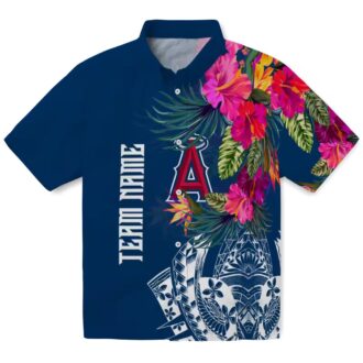 Los Angeles Angels Floral Polynesian Hawaiian Shirt - MLB Summer Beach Shirt for USA Fans