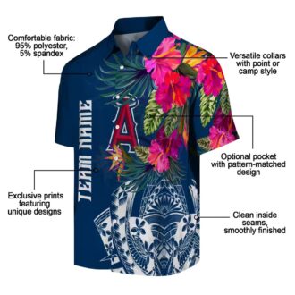 Los Angeles Angels Floral Polynesian Hawaiian Shirt - MLB Summer Beach Shirt for USA Fans