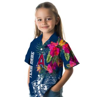 Los Angeles Angels Floral Polynesian Hawaiian Shirt - MLB Summer Beach Shirt for USA Fans