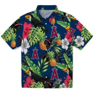 Los Angeles Angels Hibiscus Pineapple Toucan Hawaiian Shirt for Vacation & Summer Beach
