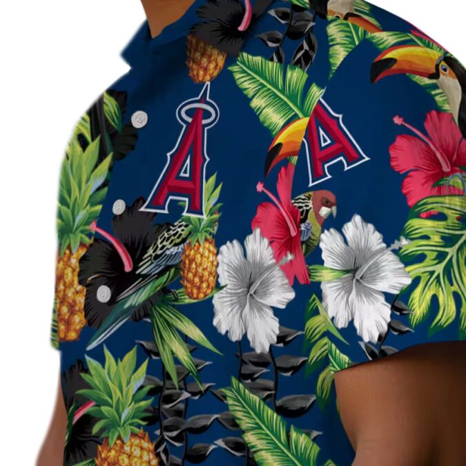 Los Angeles Angels Hibiscus Pineapple Toucan Hawaiian Shirt for Vacation & Summer Beach