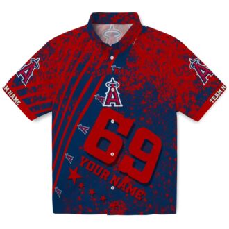 Los Angeles Angels MLB Star Stripes Hawaiian Shirt - Custom Blue Fan Shirt