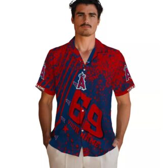 Los Angeles Angels MLB Star Stripes Hawaiian Shirt - Custom Blue Fan Shirt