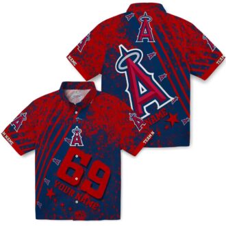 Los Angeles Angels MLB Star Stripes Hawaiian Shirt - Custom Blue Fan Shirt