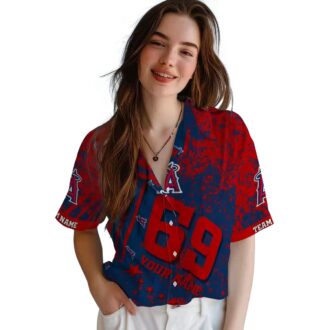Los Angeles Angels MLB Star Stripes Hawaiian Shirt - Custom Blue Fan Shirt