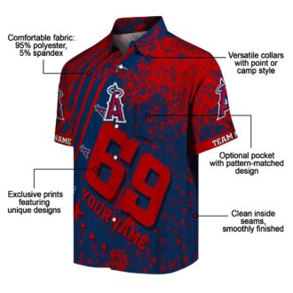 Los Angeles Angels MLB Star Stripes Hawaiian Shirt - Custom Blue Fan Shirt