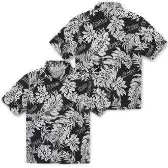 Los Angeles Angels Monstera Leaf Pattern Hawaiian Shirt - Tropical Black Shirt for Summer