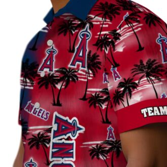 Los Angeles Angels Palm Silhouette Hawaiian Shirt, Custom Baseball Fan Gift