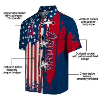 Los Angeles Angels Stitched Flag Blue Hawaiian Shirt - Men’s Tropical Beach Shirt for Summer