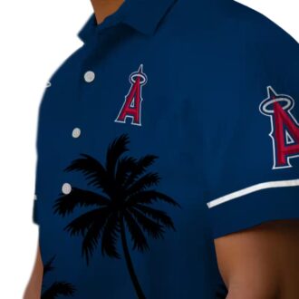 Premium Los Angeles Angels Sunset Hawaiian Shirt - Blue Black Beach Shirt for Vacation