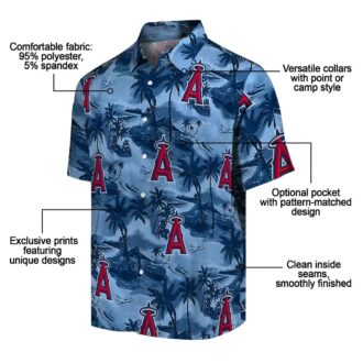 Shop Los Angeles Angels Coastal Palms Hawaiian Shirt - Blue Tropical Shirt for Summer Parties
