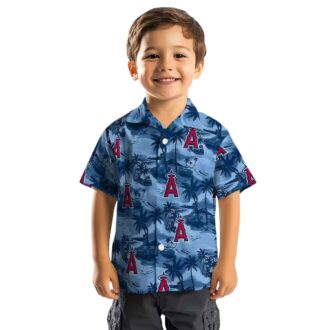 Shop Los Angeles Angels Coastal Palms Hawaiian Shirt - Blue Tropical Shirt for Summer Parties