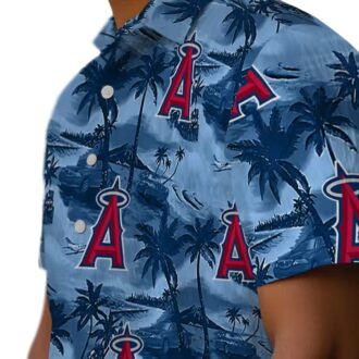 Shop Los Angeles Angels Coastal Palms Hawaiian Shirt - Blue Tropical Shirt for Summer Parties
