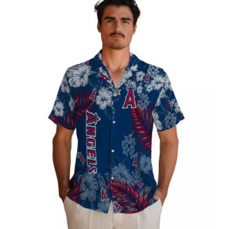 Shop Los Angeles Angels Hibiscus Print Hawaiian Shirt - Perfect for Beach & Summer