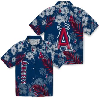 Shop Los Angeles Angels Hibiscus Print Hawaiian Shirt - Perfect for Beach & Summer