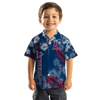 Shop Los Angeles Angels Hibiscus Print Hawaiian Shirt - Perfect for Beach & Summer