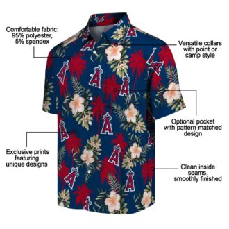 Shop Los Angeles Angels Palm Tree Floral Hawaiian Shirt - Blue Tropical Shirt for Beach Party