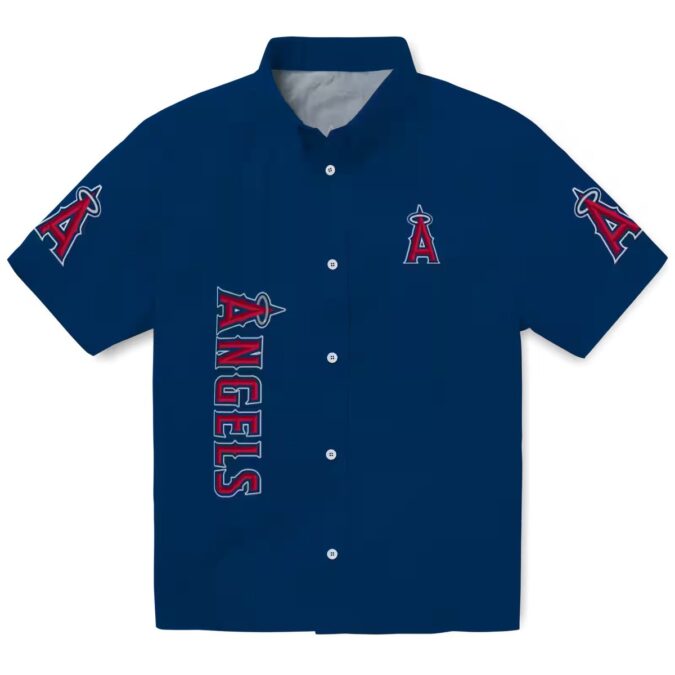 Shop Los Angeles Angels Stuart Minion Blue Hawaiian Shirt - Fun Cartoon Beach Shirt for Fans