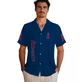 Shop Los Angeles Angels Stuart Minion Blue Hawaiian Shirt - Fun Cartoon Beach Shirt for Fans