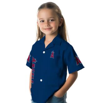 Shop Los Angeles Angels Stuart Minion Blue Hawaiian Shirt - Fun Cartoon Beach Shirt for Fans