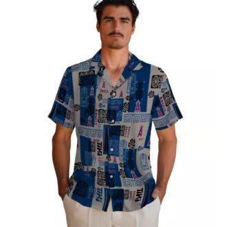 Shop Los Angeles Angels Tribal Hawaiian Shirt - Blue MLB Shirt for Summer
