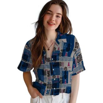 Shop Los Angeles Angels Tribal Hawaiian Shirt - Blue MLB Shirt for Summer