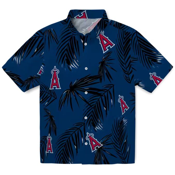 Women's Los Angeles Angels Palm Leaf Blue Hawaiian Shirt - Summer Apparel for Fans