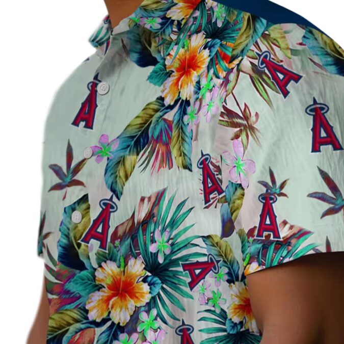 Tropical Green Los Angeles Angels Hawaiian Shirt - Summer Foliage Vibes