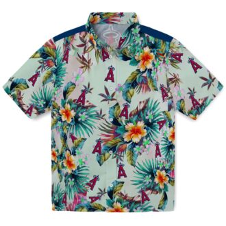 Tropical Green Los Angeles Angels Hawaiian Shirt - Summer Foliage Vibes