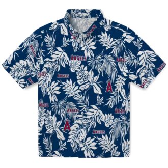 Tropical Blue White Hawaiian Shirt for Men - Los Angeles Angels Fan Beach Shirt