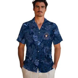 Best Houston Astros Blue Hawaiian Shirt - Jungle Vibes Tropical Design for MLB Baseball Fans