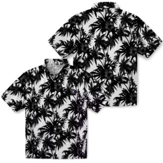 Black and White Houston Astros Hawaiian Shirt - Palm Motifs Aloha Summer Shirt