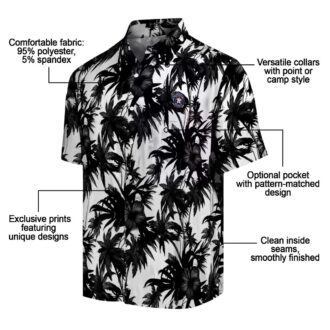 Black and White Houston Astros Hawaiian Shirt - Palm Motifs Aloha Summer Shirt