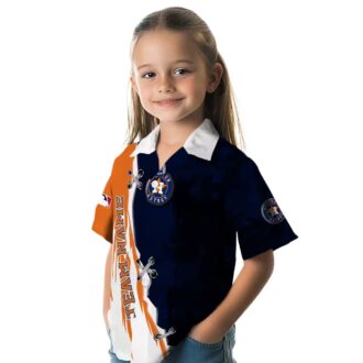 Custom Houston Astros Blue and White Hawaiian Shirt - MLB Edgy Streaks Tropical Shirt for Summer Parties