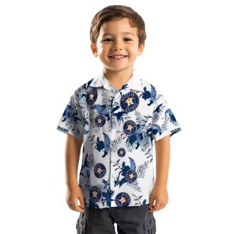 Custom Houston Astros Tropical Blue White Hawaiian Shirt for Summer