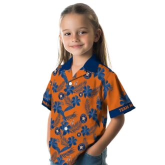 Custom MLB Houston Astros Orange Hawaiian Shirt - Tropical Botanical Aloha Shirt for Fans