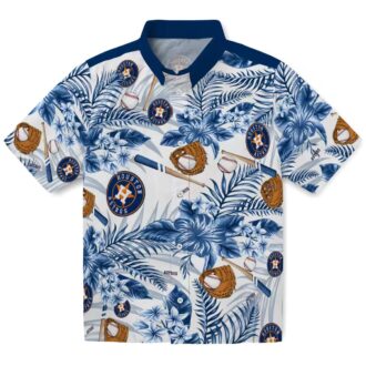 Houston Astros Aloha Floral Baseball Hawaiian Shirt - Tropical Blue & White MLB Fan Apparel