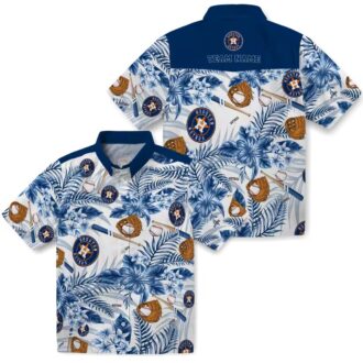 Houston Astros Aloha Floral Baseball Hawaiian Shirt - Tropical Blue & White MLB Fan Apparel