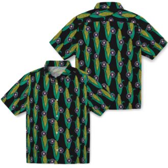 Houston Astros Black Green Corn Motifs Hawaiian Shirt - MLB Tropical Summer Beachwear