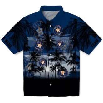 Houston Astros Blue & Black Hawaiian Shirt - Sunset Design for MLB Fans, Perfect for Summer