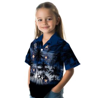 Houston Astros Blue & Black Hawaiian Shirt - Sunset Design for MLB Fans, Perfect for Summer